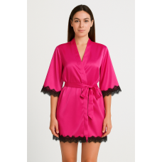 Халат жіночий атласний малиновий