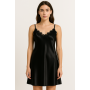 Женская ночная сорочка атласная черная